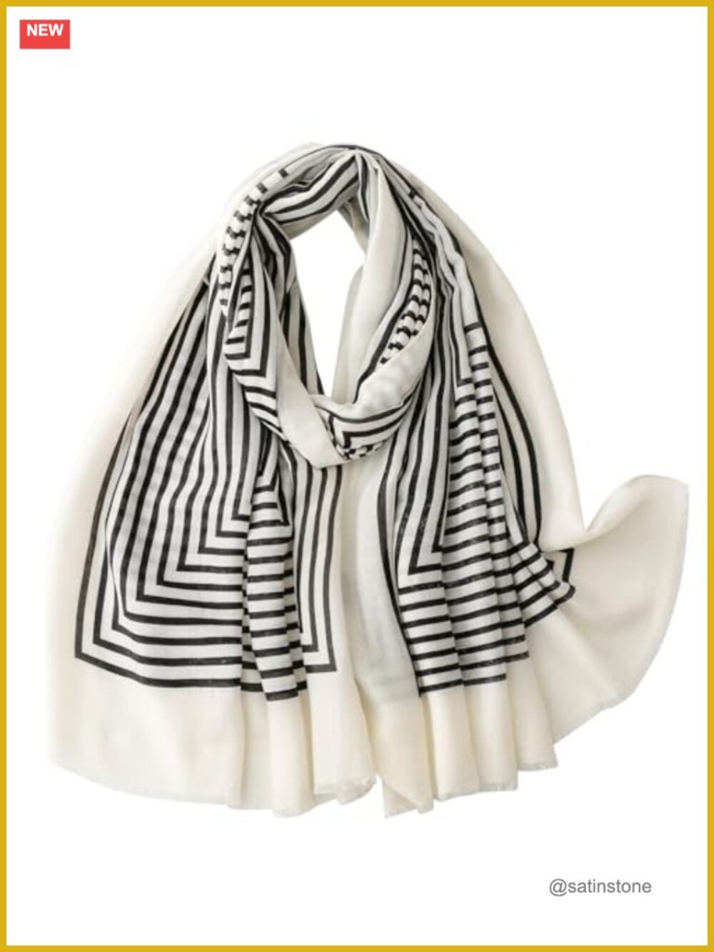 Oversized Boho Scarf Shawl Wrap Lightweight Polyester Voile Fringed Beads